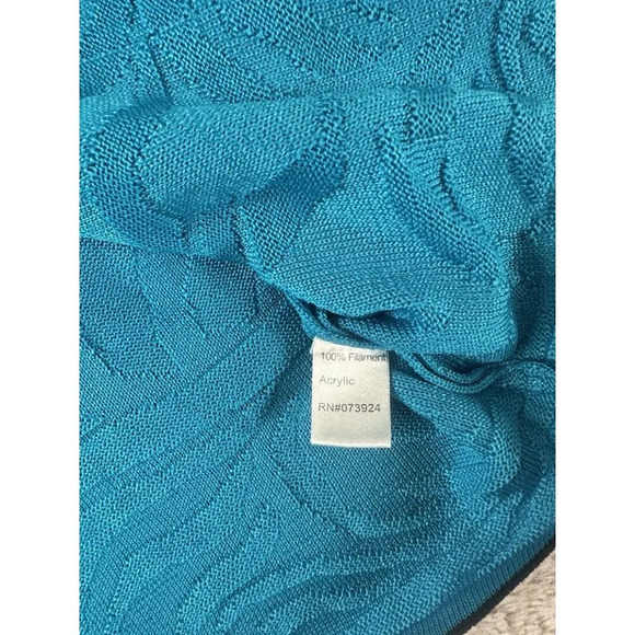 Ming Wang Women's Long Sleeve  Blue Collared Sweater Blazer Size XS Open Front - Picture 11 of 16